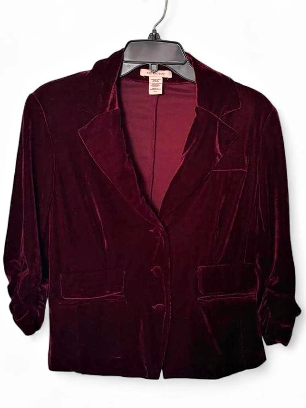 Y2K Covington Velvet Blazer in Red S whimsigoth dark-academia vibes